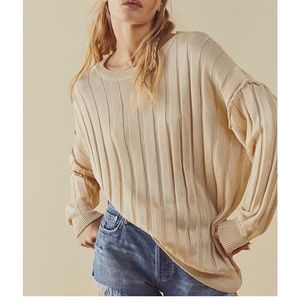 Free People Next Level Tunic Oversized Sweater in Marzipan Size Small